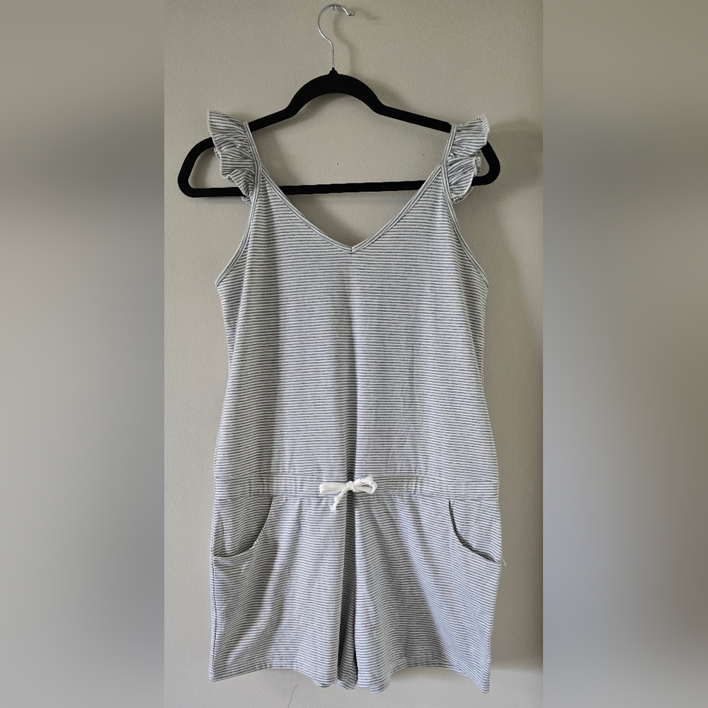 Striped Gray  Romper
